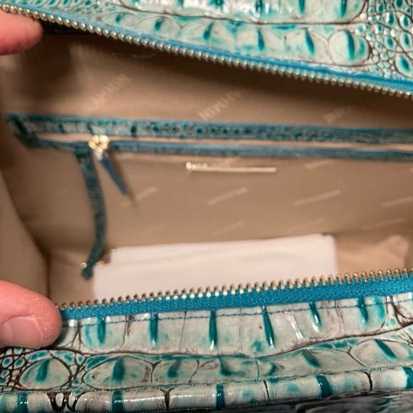NWT Brahmin Priscilla Satchel Mineral Blue Melbourne Leather - Picture 5 of 7